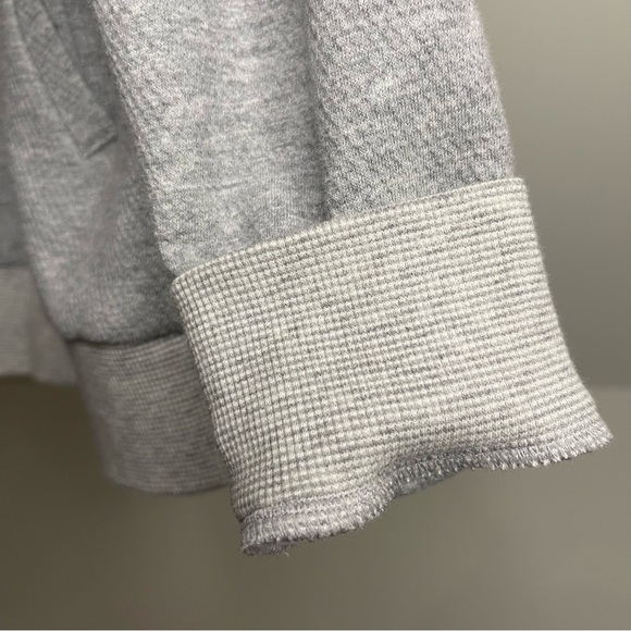 Eileen Fisher Organic Cotton Knit 2-way Zip Bomber Jacket in Gray, Size L - Picture 10 of 14